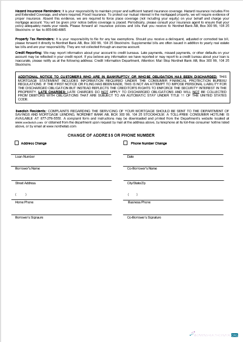 Download Swedish Nordnet AB bank mortgage statement in Word and PDF formats 3 Photoshop template